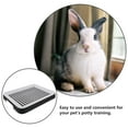 thumbnail image 3 of MUSEYA Small Animal Corner Litter Pan Rabbit Litter Box Black and White PP 1Pack, 3 of 8