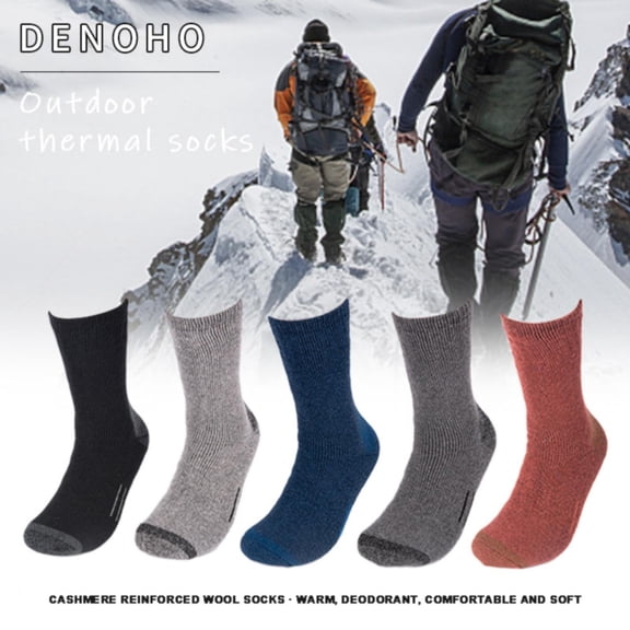 CNEJRHG Mens Womens Rib Knitted Crew Socks Breathable Cushioned Thick Socks for Outdoor Sports Thermal Daily Wear 1 Pair Mid Calf Socks, Size 6-10 Dark Gray