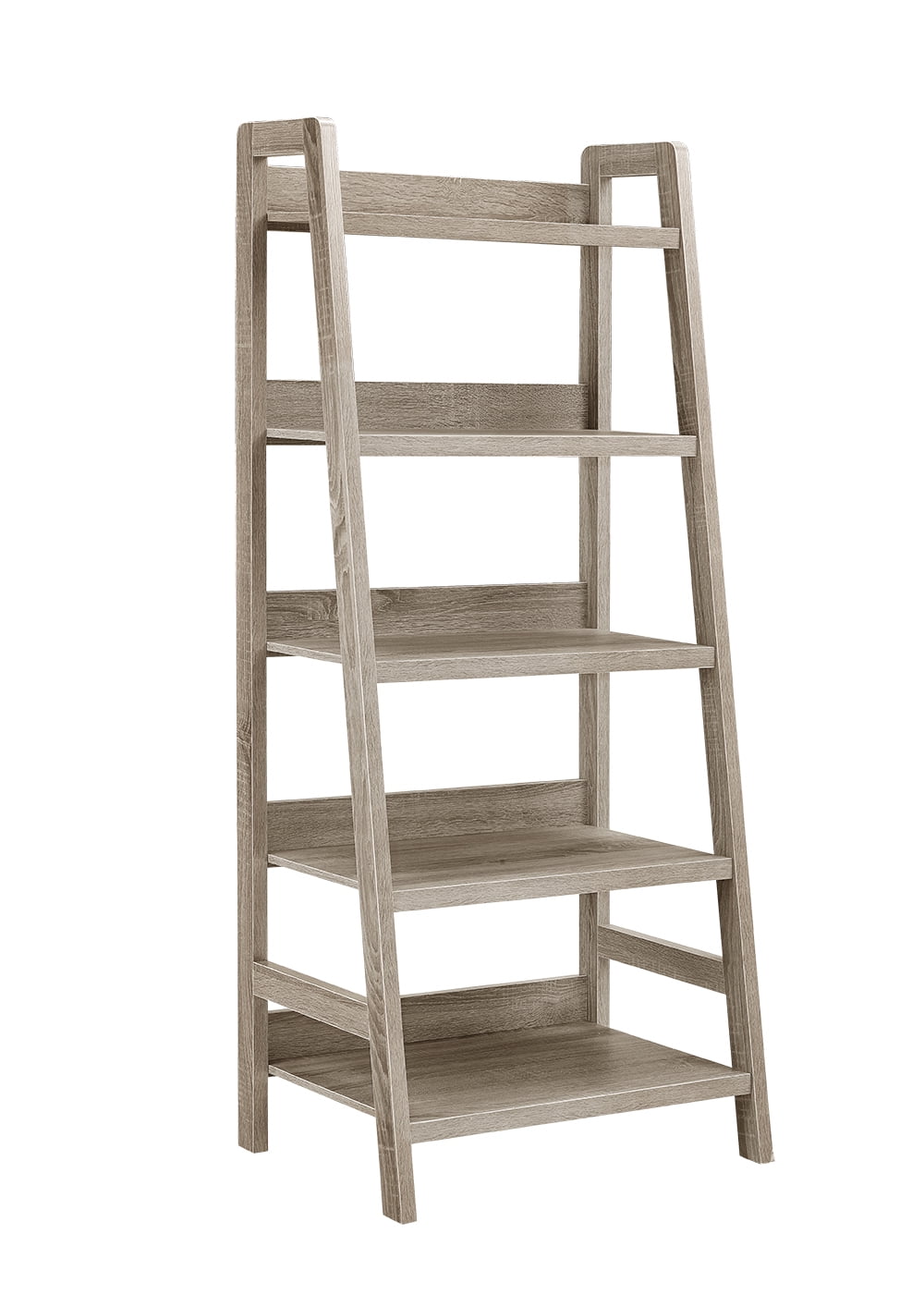 Benzara Transitional Style Wooden Ladder Bookcase with Five Shelves