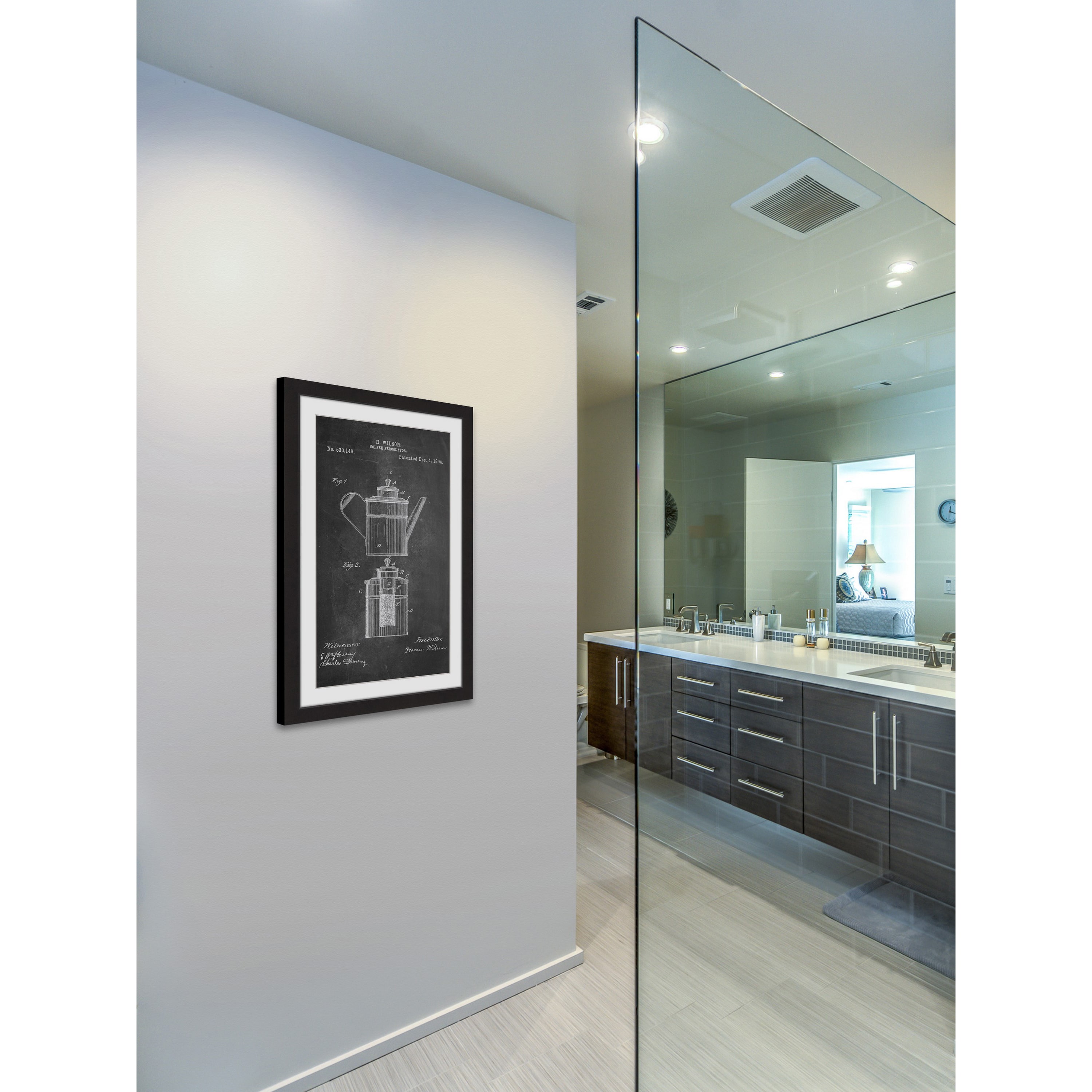 "Percolator 1894 Chalk" Framed Painting Art Print, 20" x 1.5"