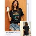 thumbnail image 3 of SLADYGLO Women Crew Neck Short Sleeve Vintage 1974 Original Parts Print T-Shirt, 3 of 7