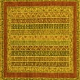 thumbnail image 1 of Ahgly Company Machine Washable Indoor Square Oriental Yellow Modern Area Rugs, 4' Square, 1 of 4