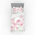 thumbnail image 1 of Ambesonne Floral Bedding Set 3 Pcs, Tender Peony Flowers, Twin, Pale Pink and Green, 1 of 3