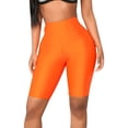 thumbnail image 1 of Pantalones cortos Prolriy para mujer, para entrenamiento, gimnasio, cintura alta, para ciclismo, yoga, leggings deportivos de moda, elásticos, informales, color naranja, talla M, 1 of 8