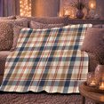 thumbnail image 6 of Autumn Plaid, Festive Holiday Scene, Warm Flannel Blanket for Living Room and Reading Nook with Detailed Artwork, Art Lovers Thanksgiving Gift, Festive Home Decor, 6 of 9