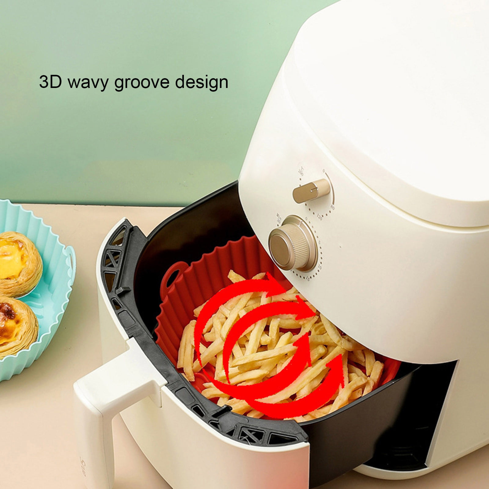 HOMEVIO - AIRFRYER LINERS SILICONE - AIR FRYER LINERS - AIR FRYER SILICONE  LINER