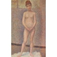 thumbnail image 2 of Seurat, Georges 16x24 Black Ornate Wood Framed with Double Matting Museum Art Print Titled - Standing Model, 2 of 4