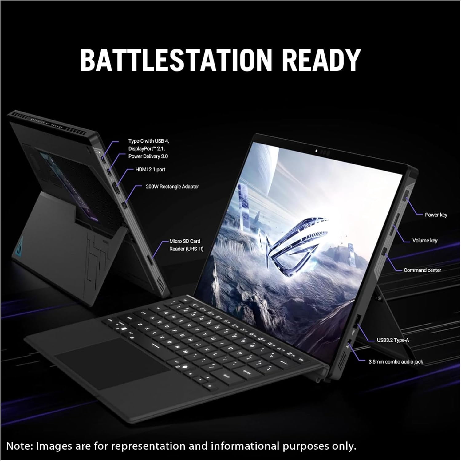 Asus ROG Flow Z13 2-in-1 Gaming Laptop, AMD Ryzen AI MAX 390, 32 GB LPDDR5x RAM, 1 TB PCIe SSD, 13.4'' 2.5K (2560x1600) 180Hz Touchscreen, AMD Radeon Graphics, 1-Zone RGB Keyboard, W11 Pro, OffBlack