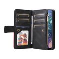 thumbnail image 2 of Multifunctional Case for Motorola Moto G10,Card Slots[RFID Blocking],Durable Flip Folio Kickstand Magnetic Closure Leather Zipper Wallet Wrist Strap Shockproof Case for Motorola Moto G10, Black, 2 of 12