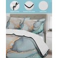 thumbnail image 4 of Blue Teal Marble Twin Size Down Alternative Comforter, Lightweight Comforter Quilt Bedding Set with Pillow Shams Modern Ink Painting Abstract All Seasons Bed Comforter Duvet Insert 68"x86", 4 of 7
