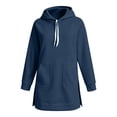 thumbnail image 4 of Women's Solid Hooded Sweatshirt Relaxed Fit Minimalist Casual Top, 4 of 4