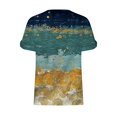 thumbnail image 5 of Fiudx Ofertas Flash Del Día Camiseta de Manga Corta con Cuello En V y Botones Estampados Informales de Verano para Mujer, 5 of 5
