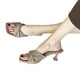 thumbnail image 2 of Zapatos de tacón alto con correa cruzada de cuero PU para mujer, sandalias Retro elegantes con punta abierta, sin cordones, para fiesta, color albaricoque 38, 2 of 12