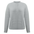 thumbnail image 5 of ManxiVoo Women's Knit Sweater Long Sleeve Round Neck Casual Fall Top Soft Comfortable Everyday Pullover for Layering Outfits XL Size Silver, 5 of 6