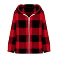 thumbnail image 4 of YunPes Girls Flannel Plaid Jacket Fleece Sherpa Zipper Hooded Jackets Kids Long Sleeve School Winter Warm Outwear with Pockets, 4 of 6