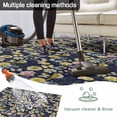 thumbnail image 5 of Vintage Flower Outdoor Rug for Patio/Deck/Porch, Non-Slip Large Area Rug 5 x 7 Ft, Yellow Spring Floral Leaf Pastoral Birds Navy Blue Indoor Outdoor Rugs Washable Area Rugs, Camping Rug Carpet Runner, 5 of 8