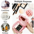 thumbnail image 4 of Bocaoying 3 Pieces Mini Makeup Bag, Travel Makeup Pouch Lazy Cosmetic Bag, Small Portable Toiletry Bag, Waterproof Nylon Mini Lipstick Bag with Zipper for Women and Girls, 4 of 7