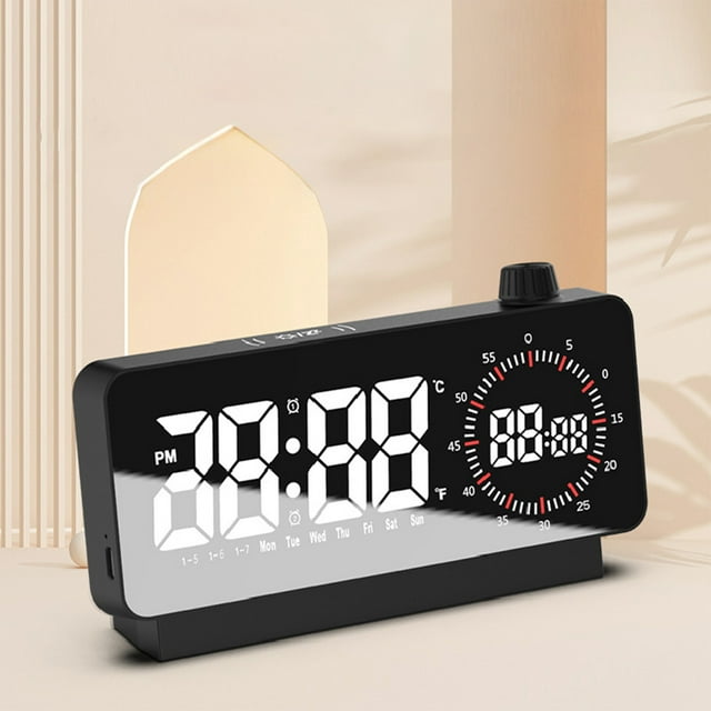 PEONAVET Alarm Clock Alarm Clock with Timer Digital Desk Clock Battery Operated Countdown for Study Office Alarm Clocks for Bedrooms