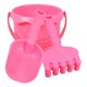 thumbnail image 1 of Toy Buckets For Kids Beach Fun Pink Sand Beach Buckets Pail And Sand Rake Set 3Pcs For Outdoor Activities, 1 of 5