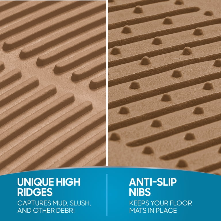 BDK Heavy Duty 3-Piece Rubber Floor Mat Set, Beige photo 8