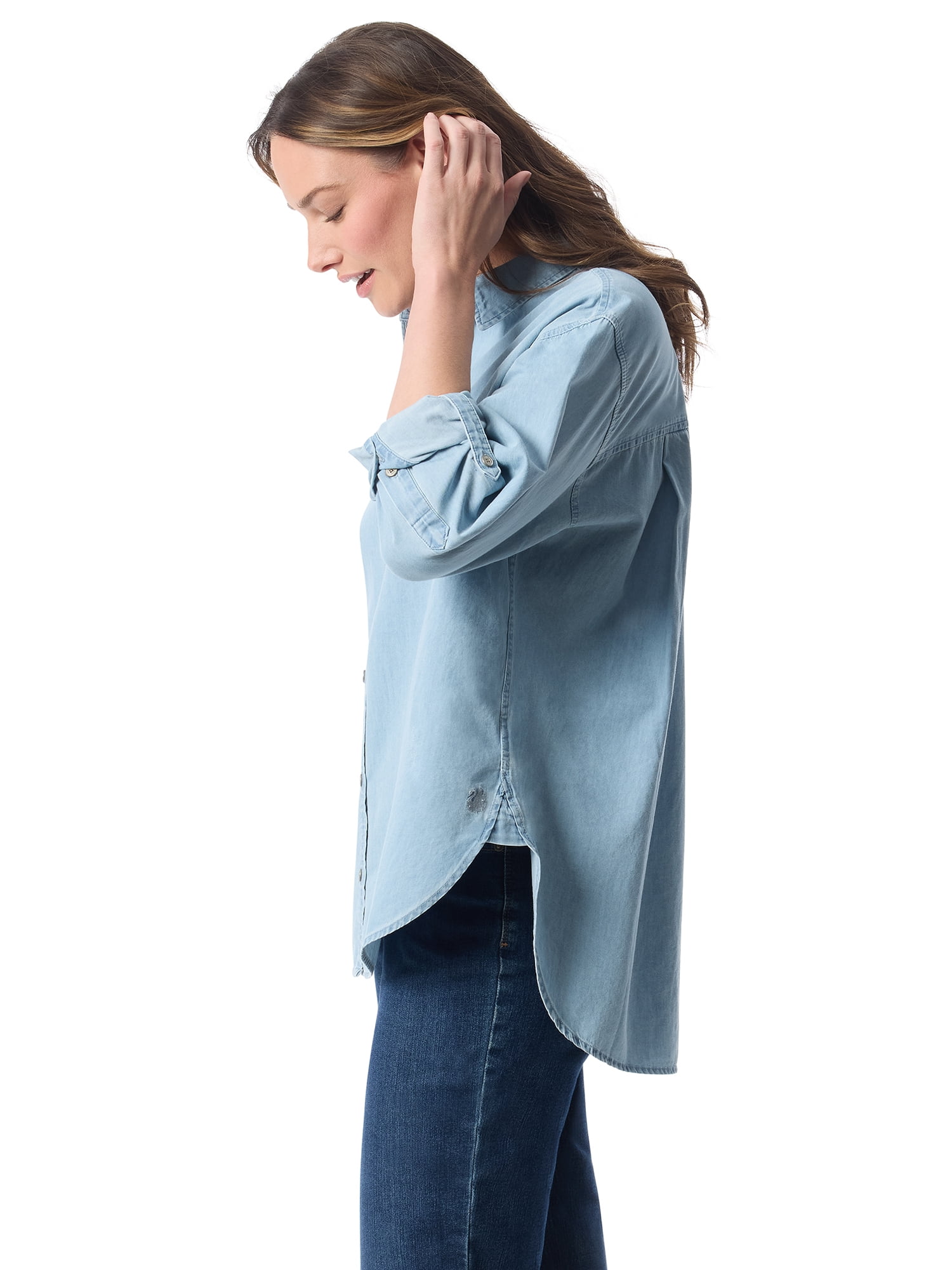 Gloria Vanderbilt Swan Series Women's Amanda Oversized Shirt, Sizes S-XXXL