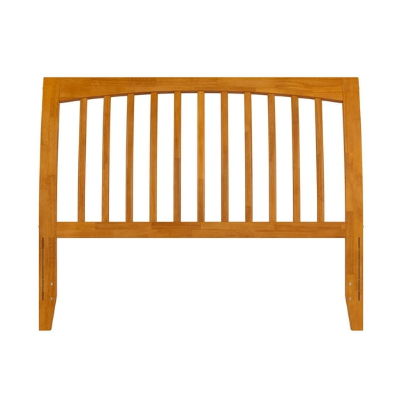 Sleigh Wood Headboard - Full Size Slat Headboard for Bedroom Decor - Light Toffee Finish