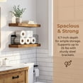 thumbnail image 4 of Aemutady Floating Shelves for Bathroom, 16 Inch Wall Mounted Shelves Over The Toilet, Set of 3 with Rustic Brown Farmhouse Decor - Bathroom Organizers and Storage, 4 of 6