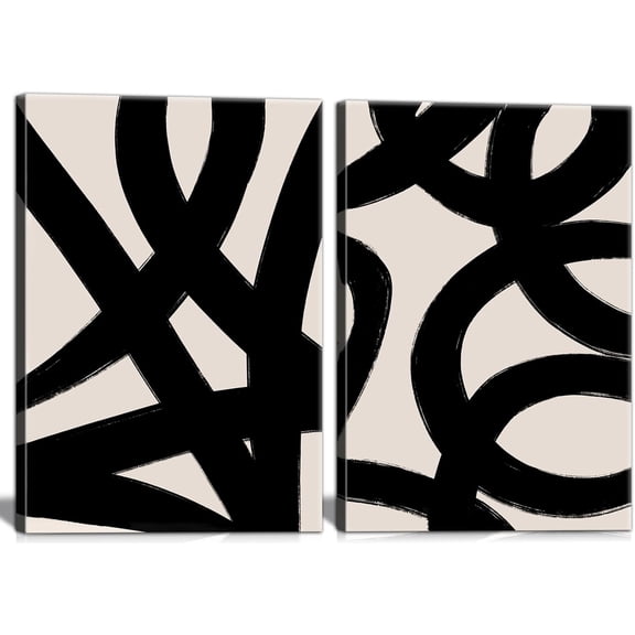 3 Pcs Framed Abstract Wall Art Modern Gallery Prints Black Green Gold Lines Canvas Painting Minimalist Poster Picture Living Room Bedroom Office Wall Decor 12x16 Inch Ready To Hang