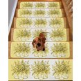 thumbnail image 2 of Eucalyptus Yellow Stair Treads for Wooden Steps Indoor Runner Rug Carpet, Stripes Bottle Flower Cactus Plant 4 Pieces Peel and Stick Staircase Step Treads Covers Washable Throw Door Mats, 30"x8", 2 of 5