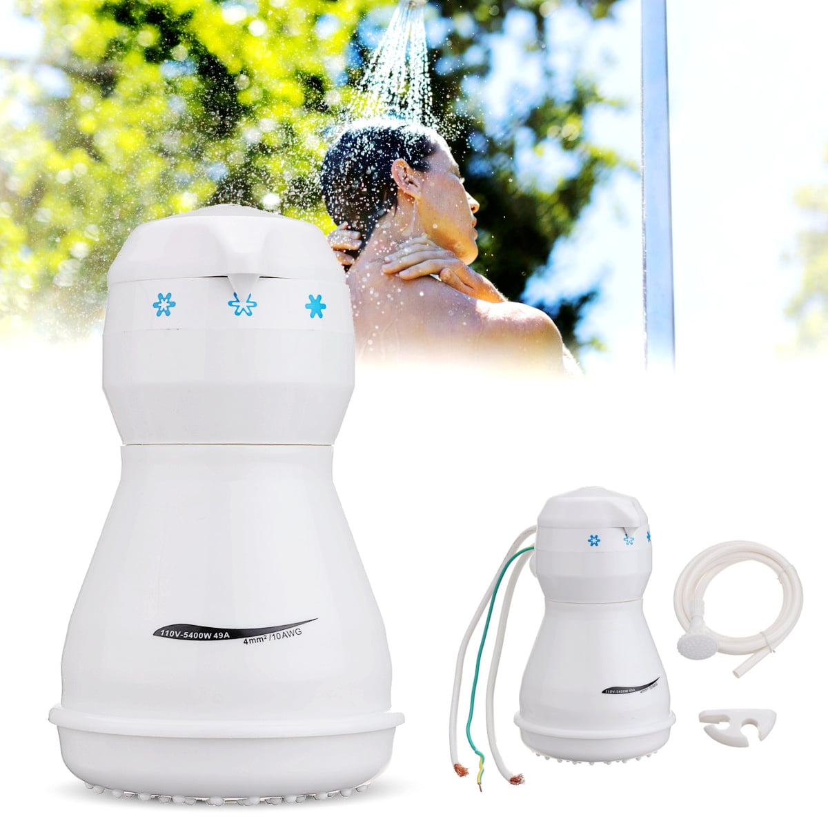 V Electric Shower Head Heater Automatic Electric Instant Hot Water Bath Shower Head Heater