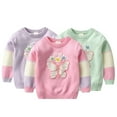 thumbnail image 1 of 1-7T Bambin Filles Papillon Câble Tricot Pull Enfants Hiver Coton Pull Bébé Manches Longues Col Rond Blouse, 1 of 8