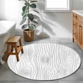 thumbnail image 4 of Simple Line Wooden Texture Round Rug 3.3ft Washable Circle Entryway Rugs Non Slip Modern Striped Area Rug Indoor Floor Carpet for Bedroom Kitchen Living Room Home Office Dining Room Nursery, 4 of 8