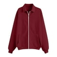 thumbnail image 3 of Womens Plus Size Hooded Sweatshirts, Zip Up Hoodies for Women Fall Fashion Solid Color Full Zip Long Sleeve Pullover with Pockets, 3 of 4
