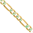 thumbnail image 2 of 14K Solid Yellow Gold 4mm Figaro Link Chain Necklace, 2 of 4