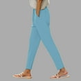thumbnail image 2 of YDFCWXW Womens Pull On Soft Brushed Fleece Casual Jogger Sweatpants with Pockets for Women Light Blue, L, 2 of 9