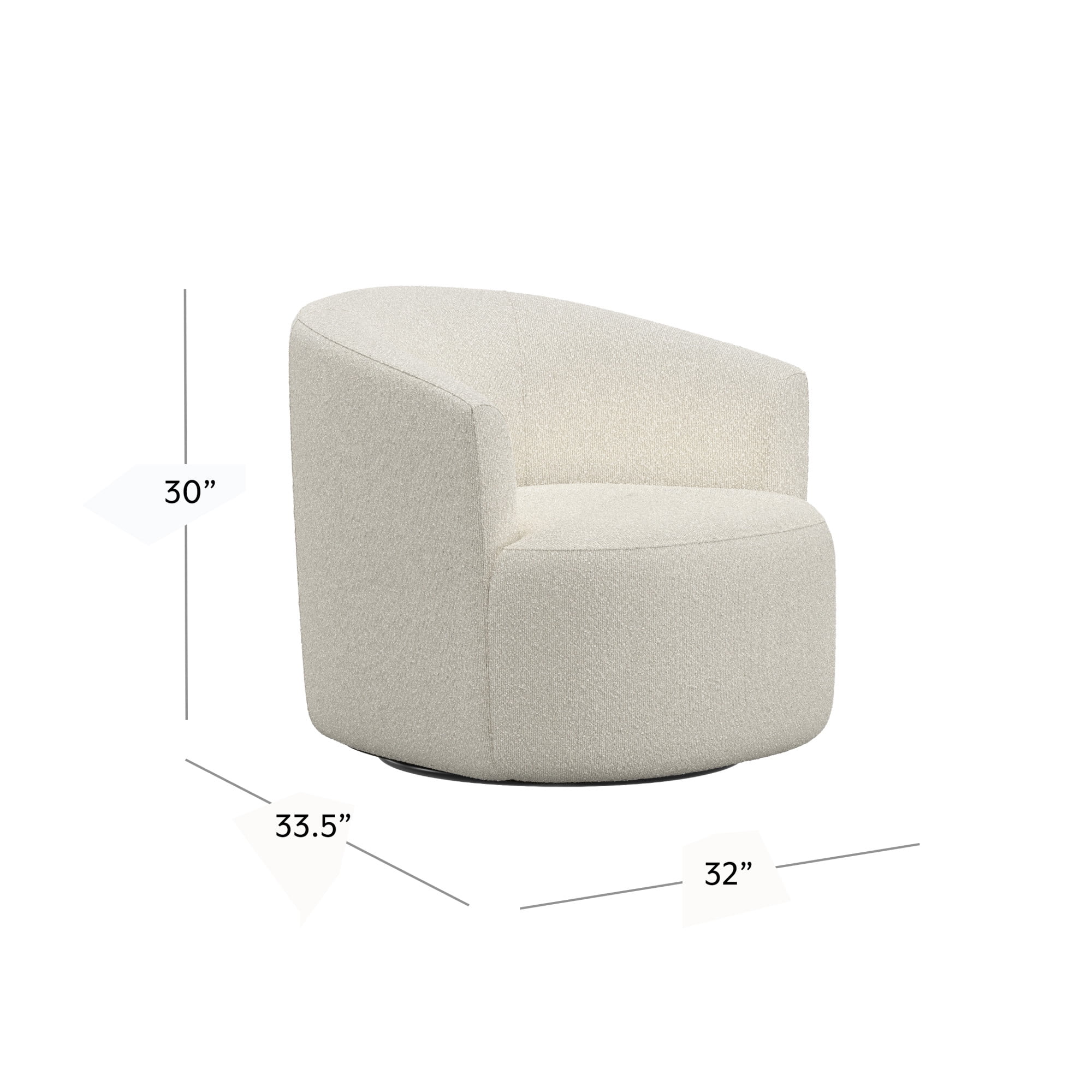 Mainstays Boucle Swivel Accent Chair, Cream