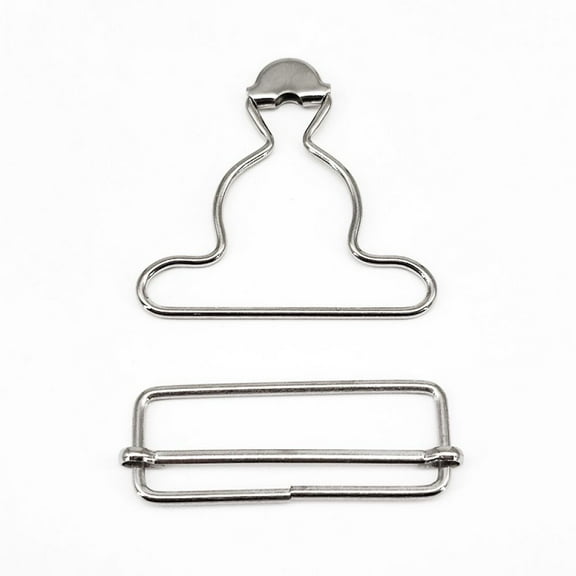2 Inch Inside Bottom Size Bronze Silver Suspender Buckle With Rectangle Buckle Sliding Bar Pack Of 10 Sets