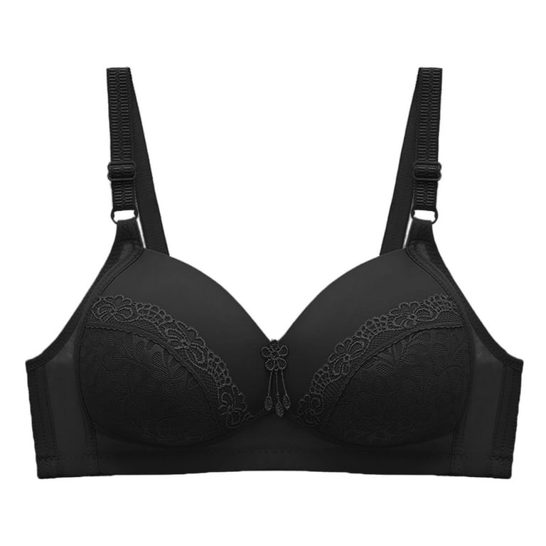 MIASHUI Bras for Women Double Support Wireless Bra Lace Bra With Straps  Full Coverage Wirefree Bra Tagless For Everyday Wear