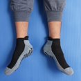 thumbnail image 7 of RATIVE Super Grips Anti Slip Non Skid Yoga Hospital Ankle Socks for Adults Mens Womens X-Large (XL,3-Pairs/Black), 7 of 7