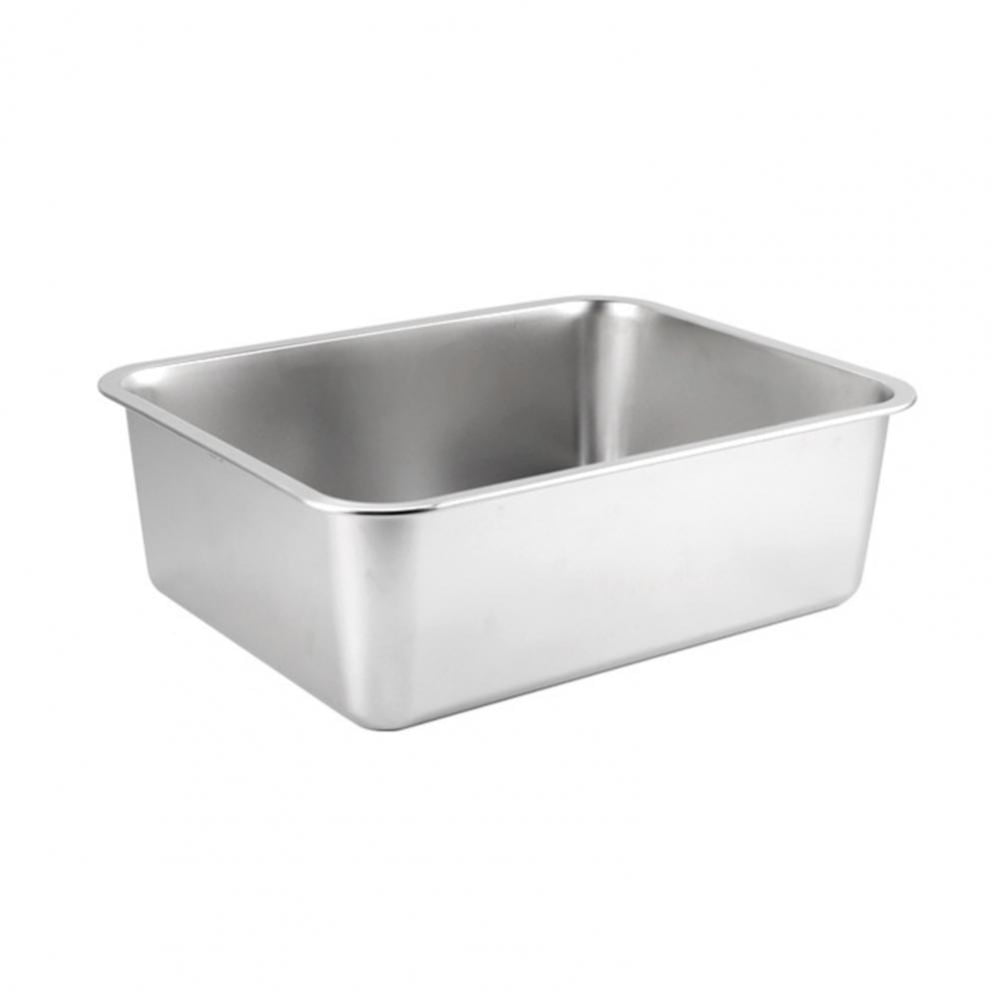 QUTETN Rectangle Stainless Steel Cat Litter Box Broken-resistant Low Entry Open Spacious Metal Litter Pan Pet Accessories
