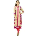 thumbnail image 3 of Phagun Women's Straight Rayon Indian Kurta Beige Casual Ethnic Tunic Kurti - 26, 3 of 6