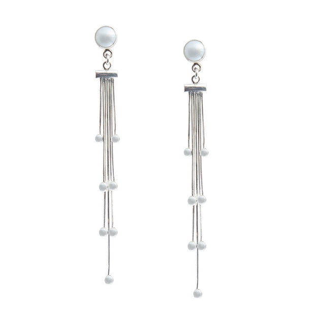 Aretes Lluvia Con Perla Marca Ketzalia De Plata Ley .925 KETZALIA JOYERIA ARTESANAL Colección 2021