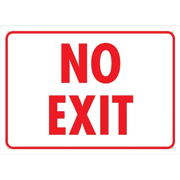 No Exit Sign For House 12" X 8" Yard Sign, Premium Aluminum, Sun-Proof, Rust-Free
