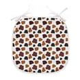 thumbnail image 1 of Cow Print Dining Chair Pad, Cow Skin Animal Abstract Spots Milk Dalmatian Barnyard Camouflage Dots, Water Resistant Pillow with Straps for Kitchen Seats, 4 Pieces Set, White Brown Black, by Ambesonne, 1 of 5