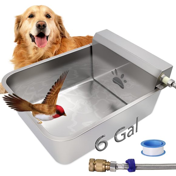 Dispensador de agua para perros MODUODUO de 23 L de acero inoxidable con llenado automático