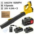 thumbnail image 2 of 540 CFM 150 MPH Cordless Leaf Blower, Super Power, Equipped with 4.0Ah Battery for Extra Long Life, 6-Speed ​​Dial, 2-Stage Hose, Battery Powered Leaf Blower for Yard Work,Dust Removal,Snow Removal, 2 of 9