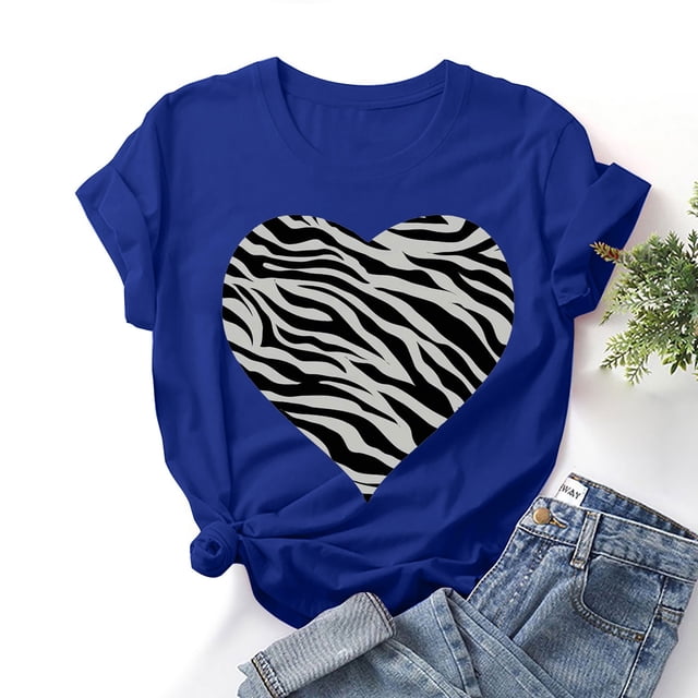 Meichang T-Shirts Graphiques pour Femmes, T-Shirts de la Saint-Valentin, T-Shirts Imprimés Drôles, Manches Courtes, Col Rond