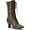 Brown, variant on Funtasma VICTORIAN-120 - 2 3/4" Heel Front Lace Up Mid Calf Boot with Inner Side Zip-Blk Pu-8