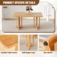 thumbnail image 5 of Chinese country retro solid wood dining table, simple modern imitation rattan dining table, wooden dining table.Suitable for dining room, living room, office.Natural Style Solid Wood Dining Table., 5 of 14