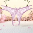 thumbnail image 5 of Odeerbi Women's Thong Crotchless Panties 2025 Valentine's Day Sexy Transparent Underwear Sling Solid Color Shortened Underwear Set Pink, 5 of 5